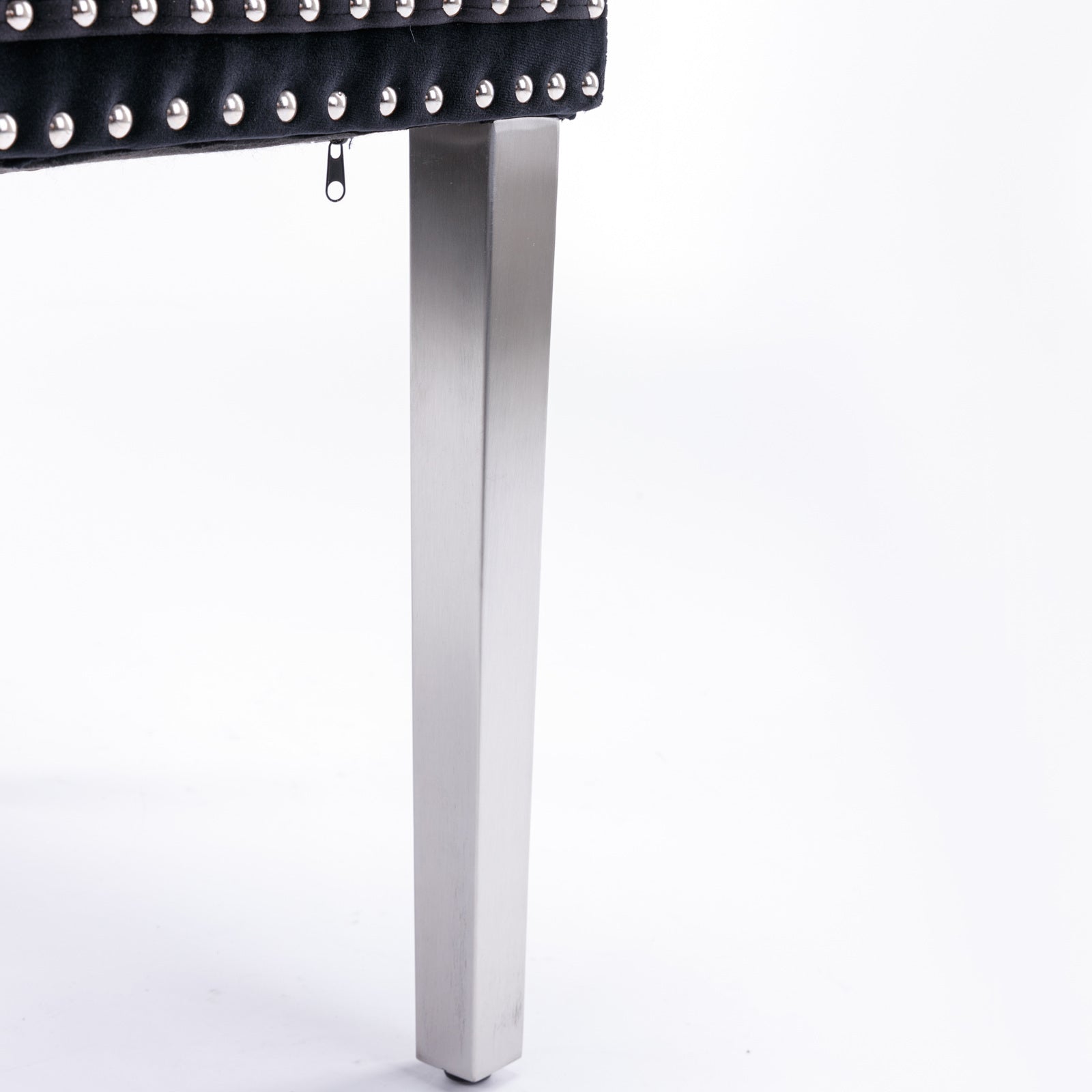 Nikki Collection Modern Tufted Solid Wood Velvet Upholstered Dining Chair with Chrome Legs