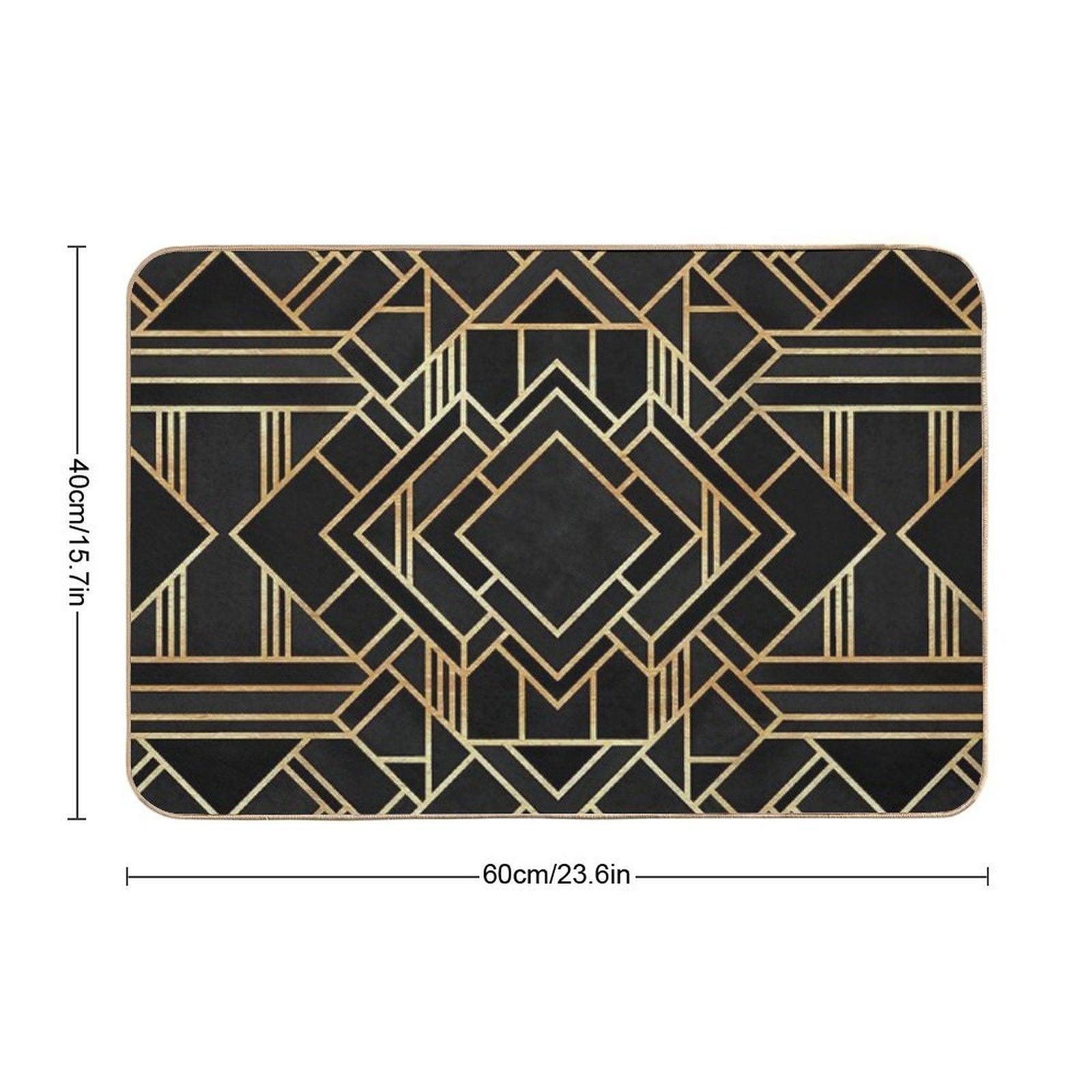 Art Deco Black Bath Mat