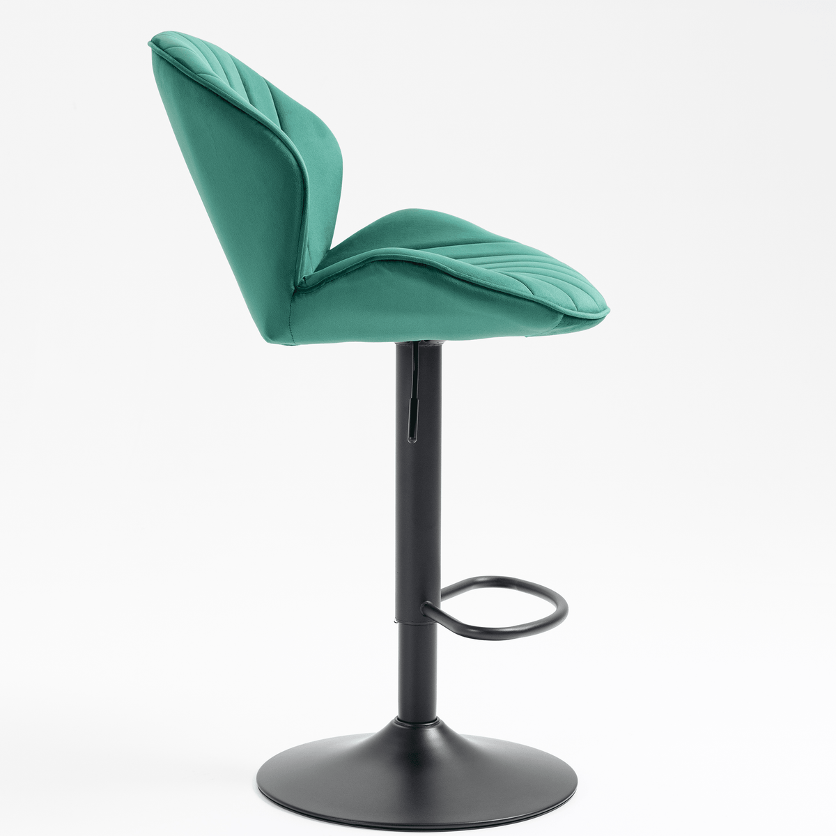 Modern Green Upholstered Swivel Bar Stool with Chrome Metal Base – Contemporary Counter Chair