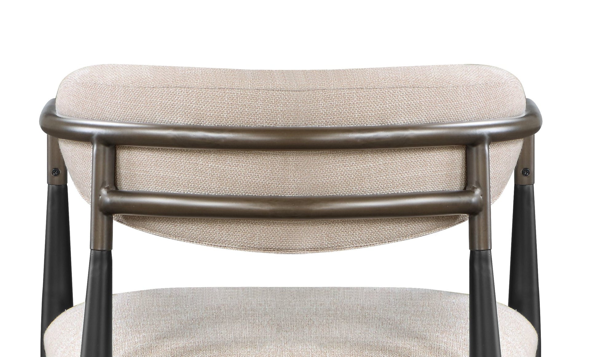 Set of 2 Beige and Black Armchair with Open Back