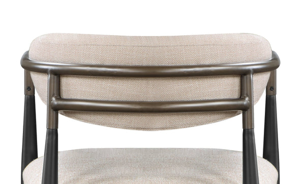 Set of 2 Beige and Black Armchair with Open Back