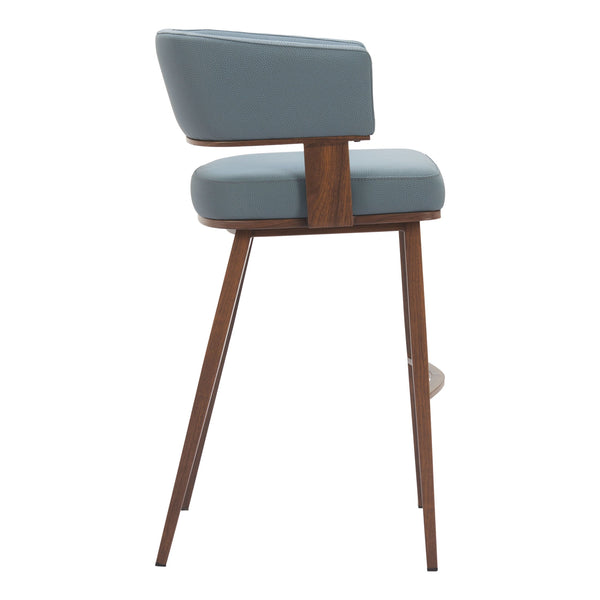 Poise Barstool Azure Gray & Walnut