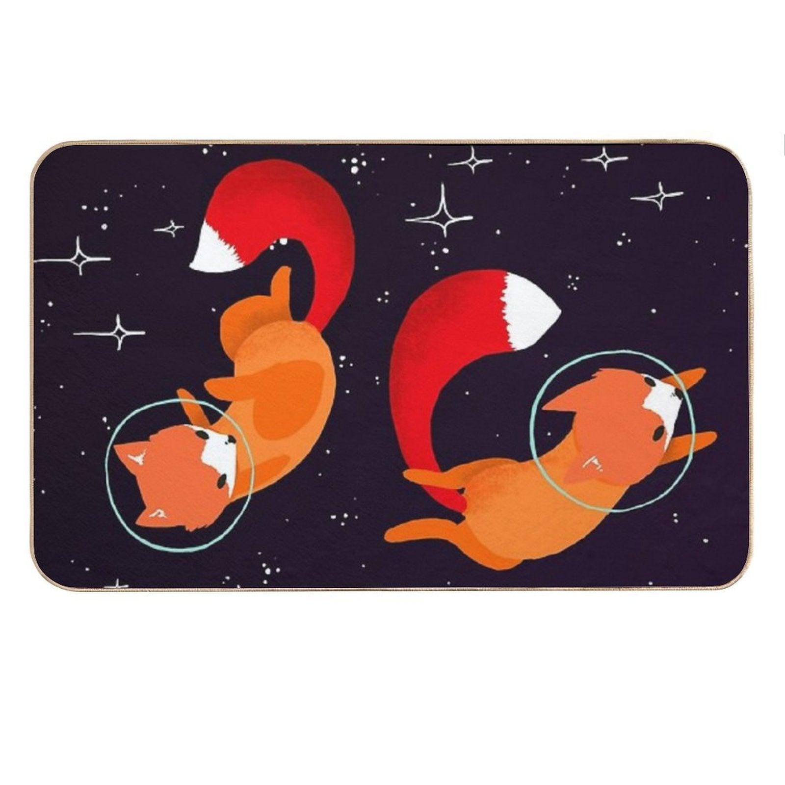 Space Foxes Bath Mat
