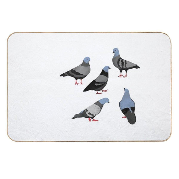 Design 33 - The Pigeons  Repositionable Bath Mat