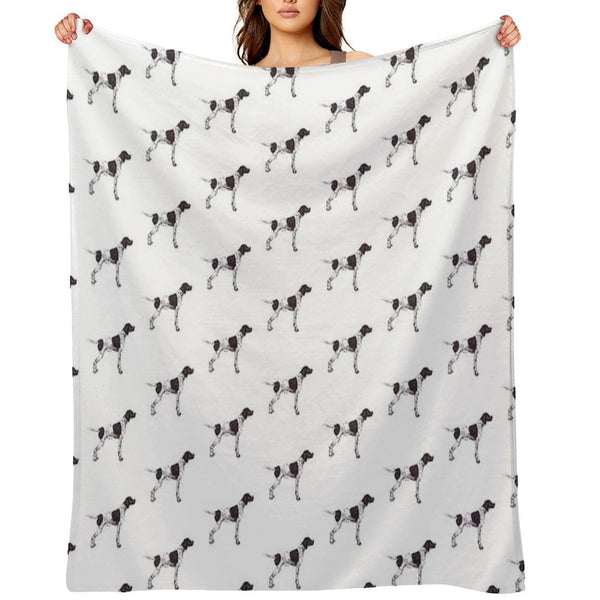 English Pointer Dog Breed Show Stack Stand Plush Throw Blanket