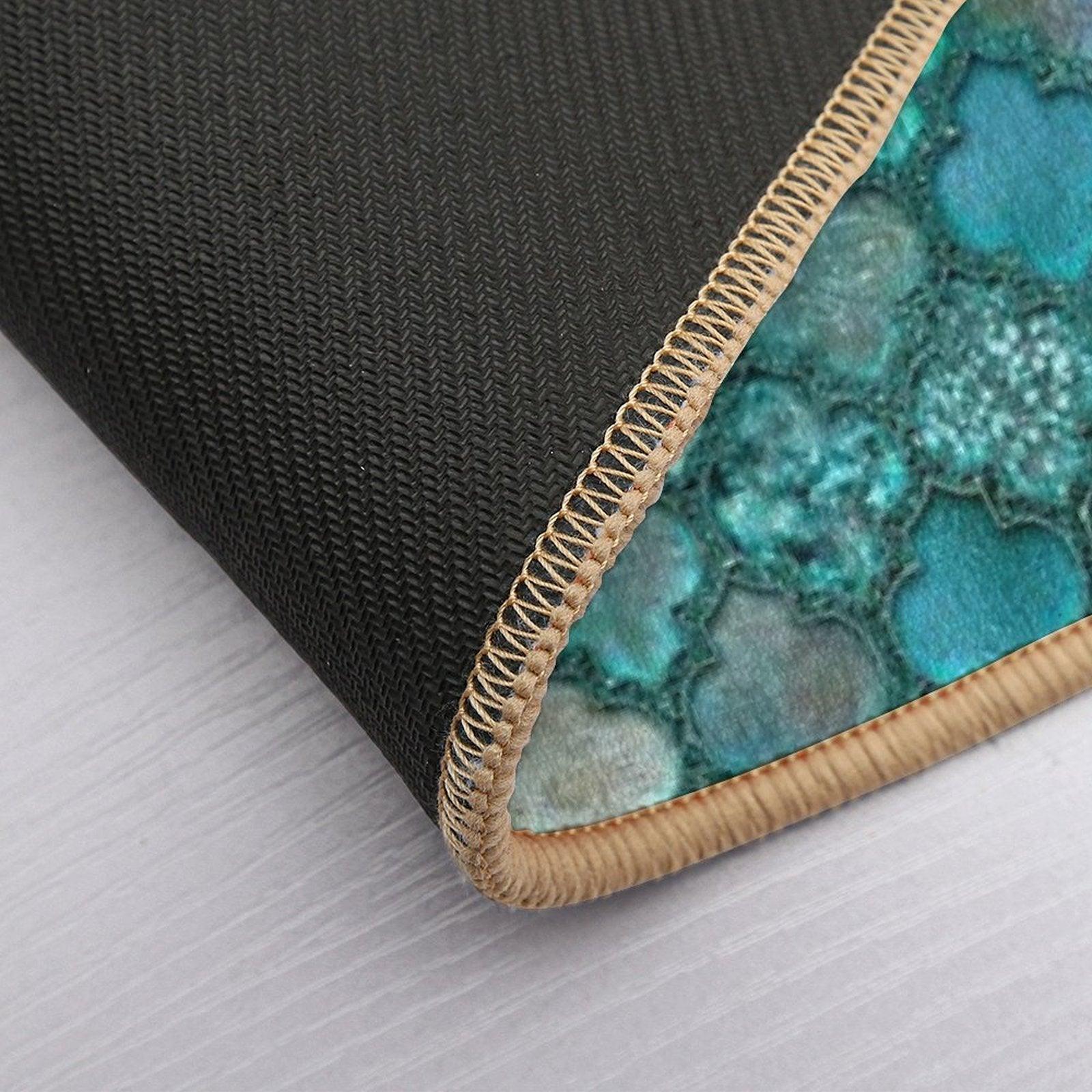 Moroccan Inspired Precious Tile Pattern Bath Mat