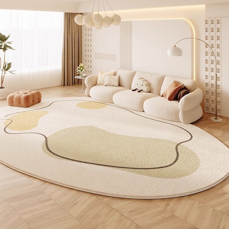 Cream Colored Stain-resistant And Easy To Maintain Cashmere Look Rug