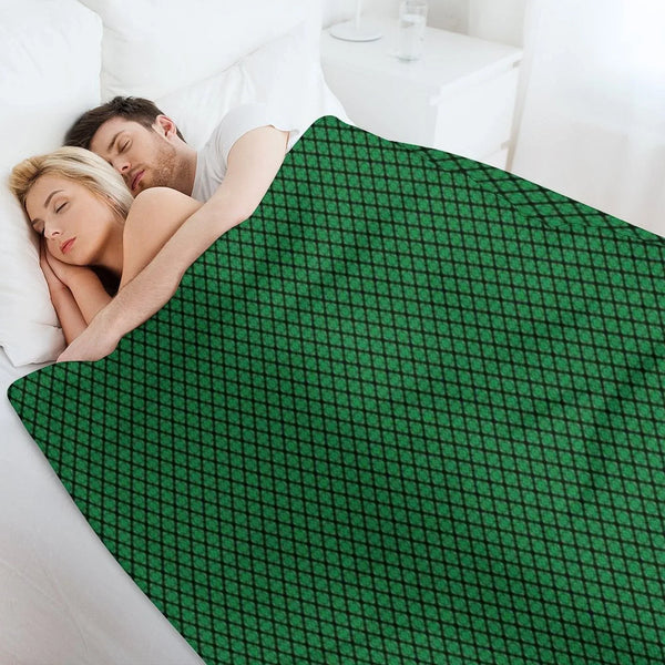 Green And Black Medallions Throw Blanket