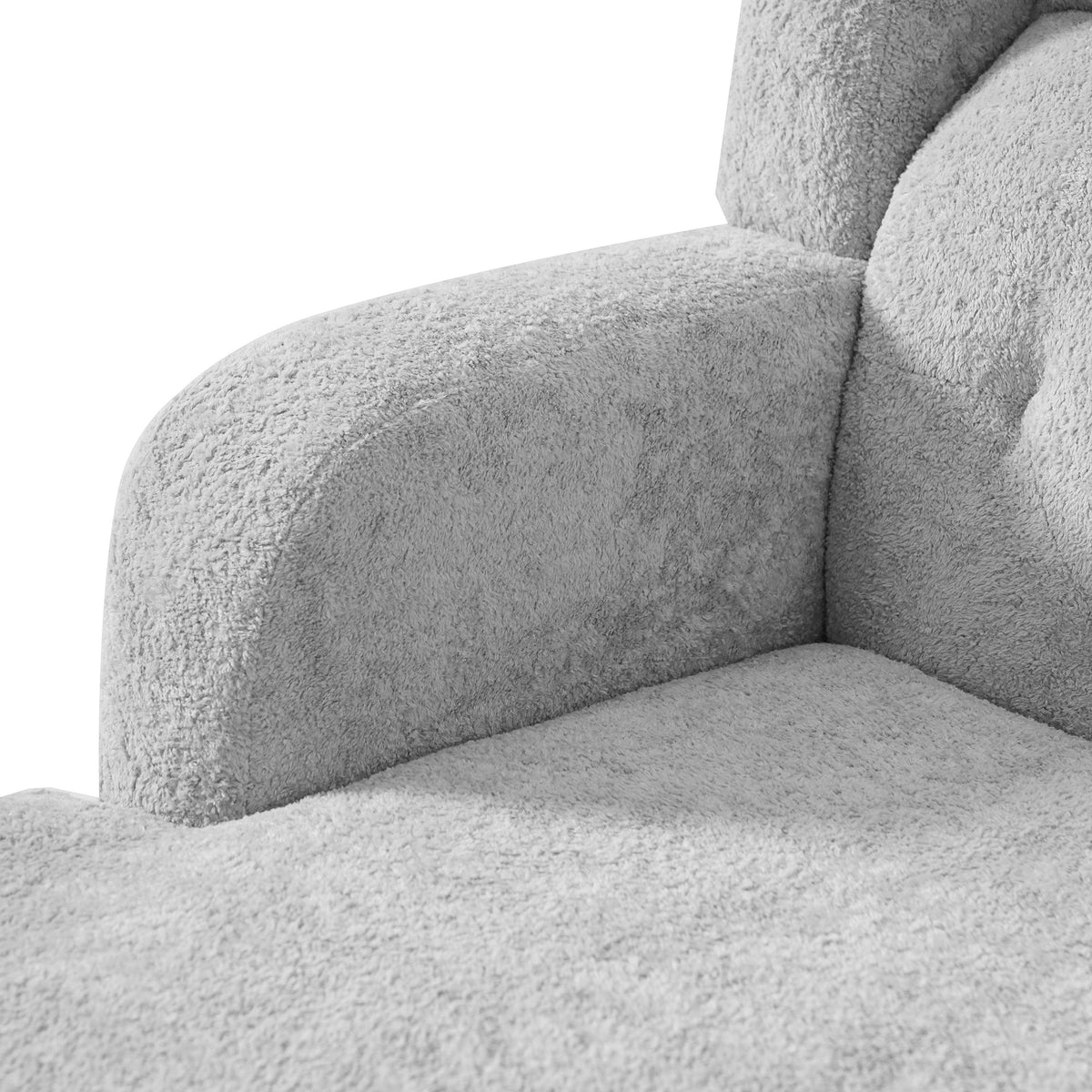 Modern Light Grey Tufted Accent Chair with Plush Upholstery & Wood Legs