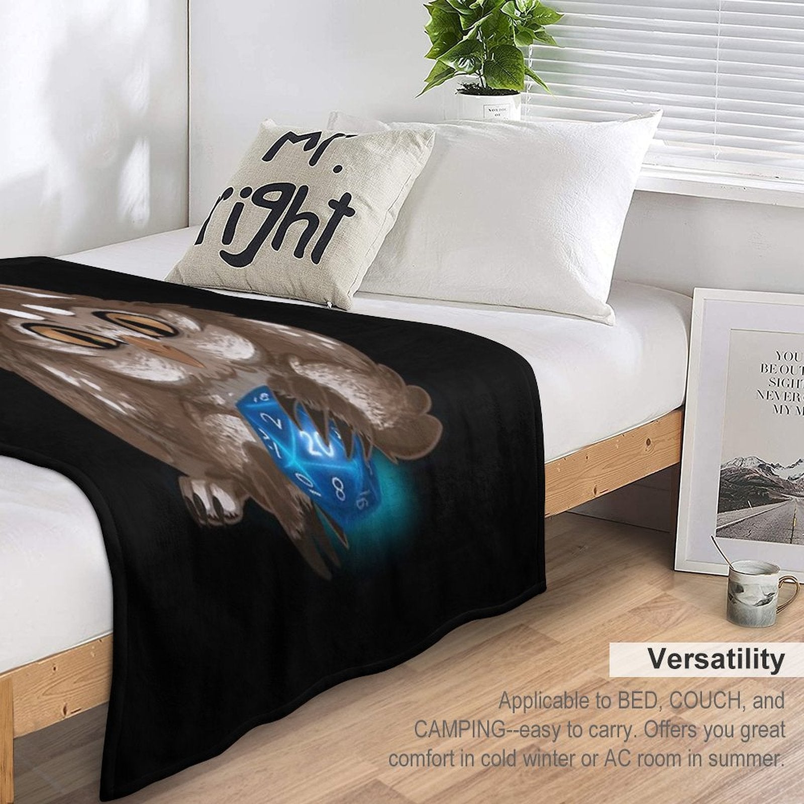 Owlbear Cub Travel-friendly Throw Blanket