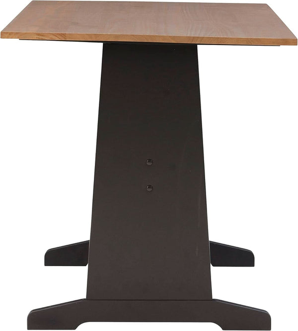 Black Pecan Five Seat Dining Set With Storage Benches