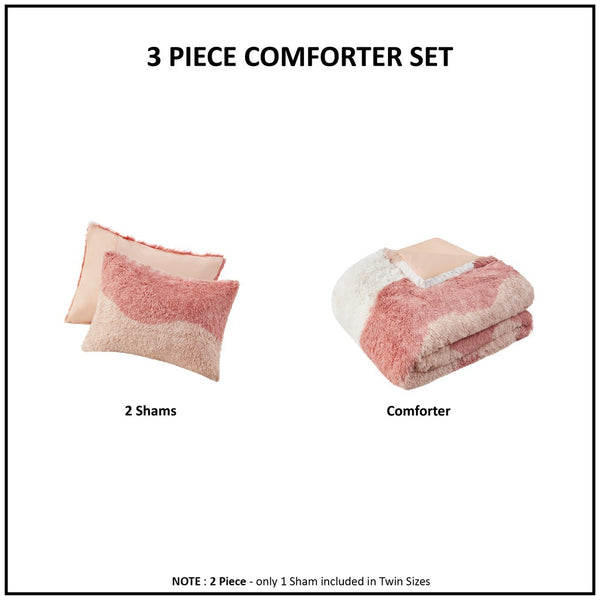 Cassie Ombre Shaggy Faux Fur Comforter Set - Gifts for You 'n Me