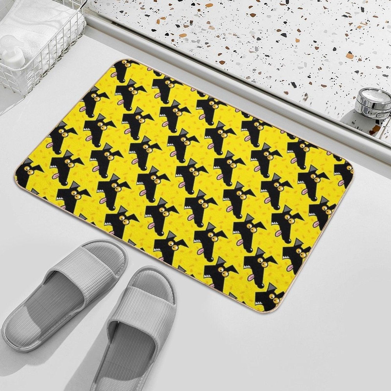 Seamless Derp Yellow Bath Mat