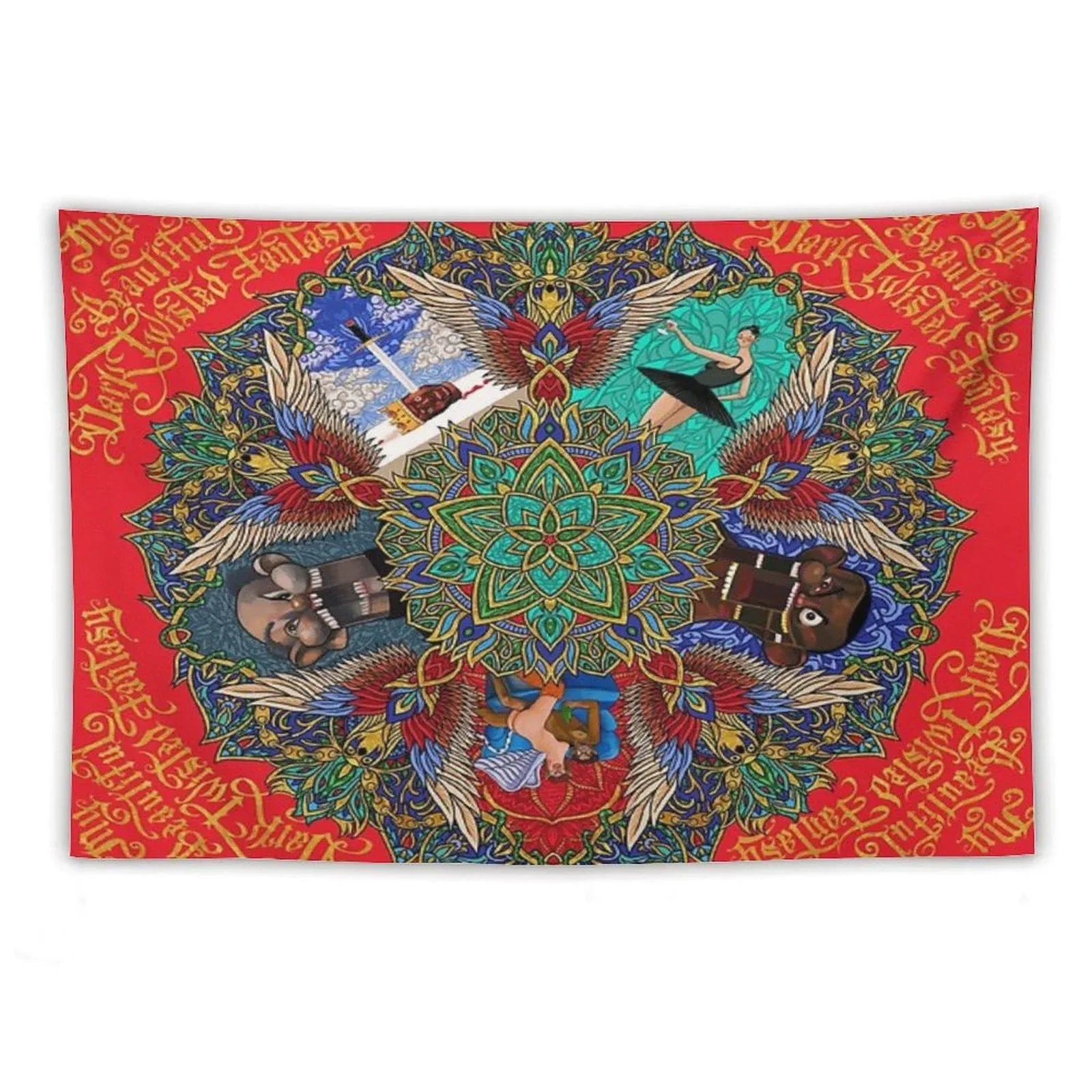 My Beautiful Dark Twisted Fantasy Mandala Tapestry