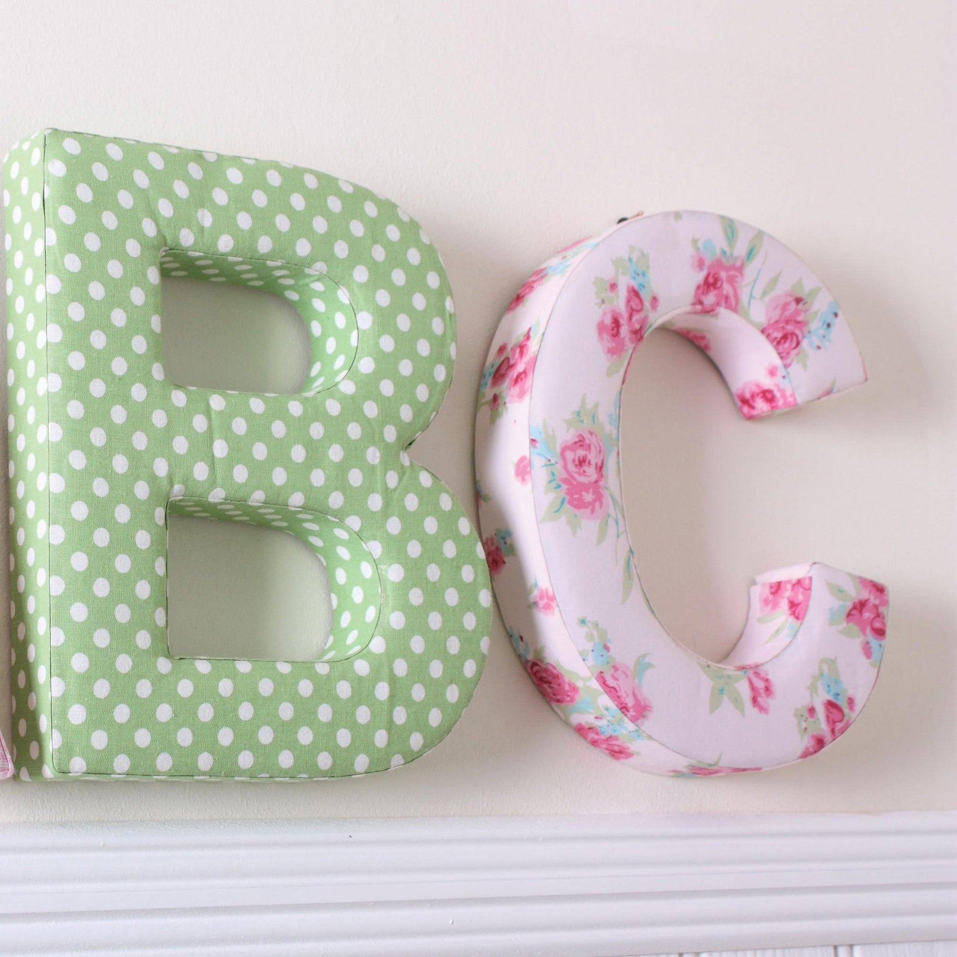 Rosie Pink Floral Fabric Wall Letters