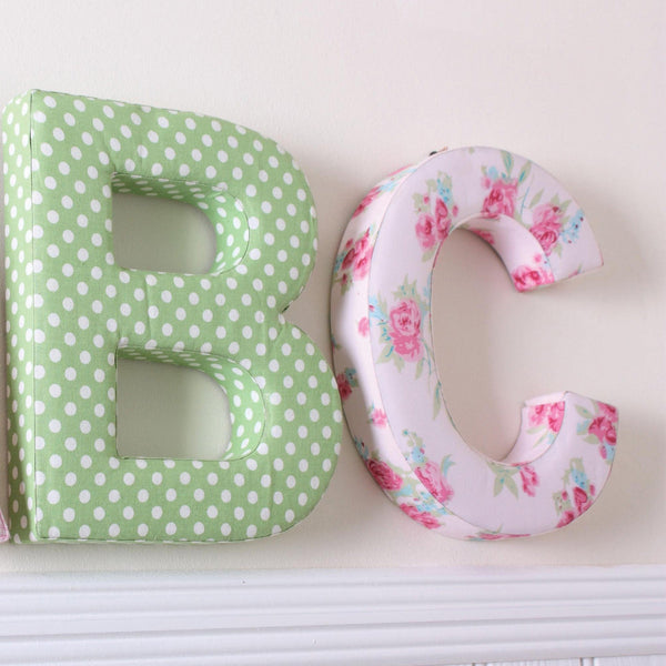 Rosie Pink Floral Fabric Wall Letters
