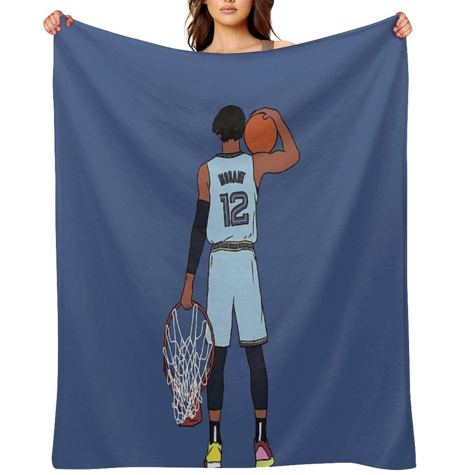Ja Morant And The Rim Throw Blanket
