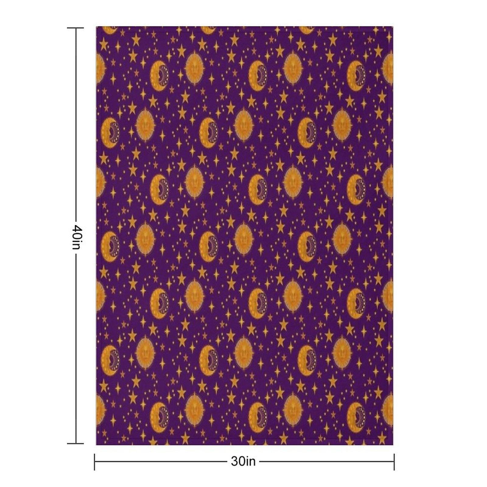 Bohemian 90's Sun And Moon Celestial Pattern Throw Blanket