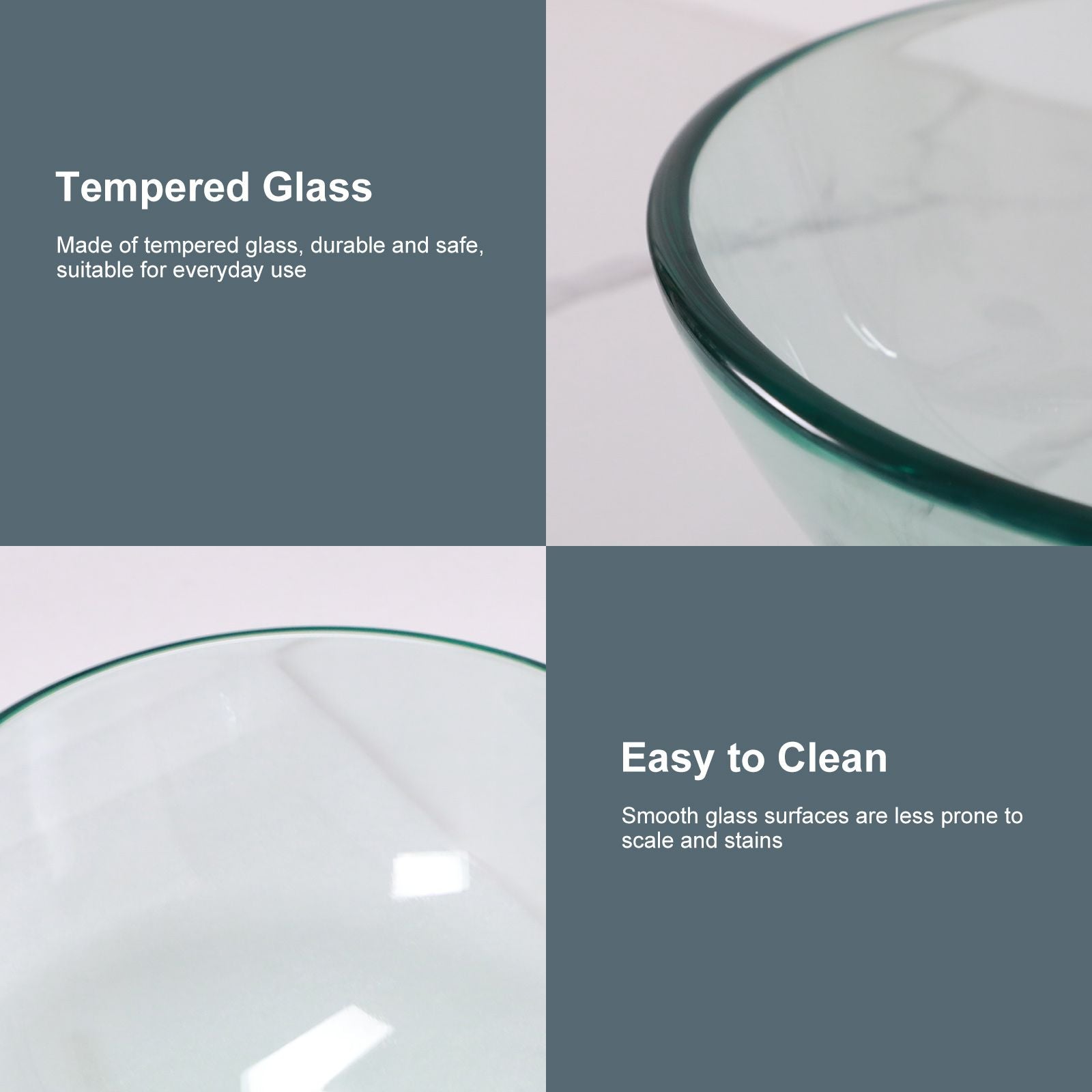 Above Counter Artistic Tempered Glass Bathroom Sink Transparent Counter Top Bathroom Single Bowl Vessel Basin
