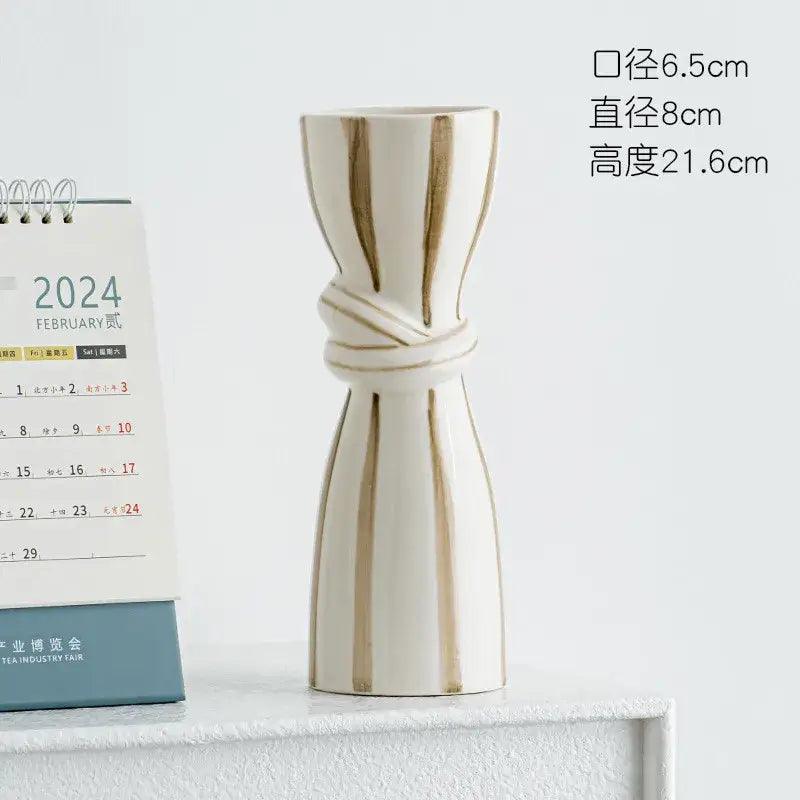 Striped Ceramic Hydroponic Vase