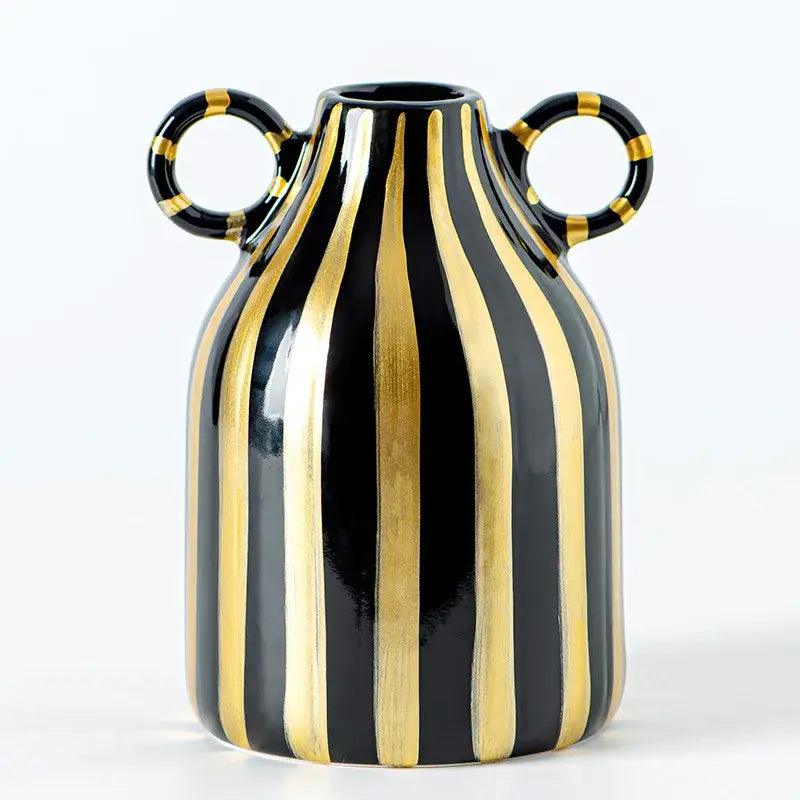 Striped Ceramic Hydroponic Vase