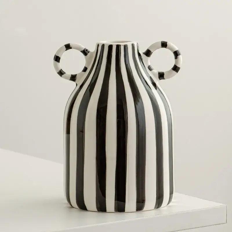 Striped Ceramic Hydroponic Vase