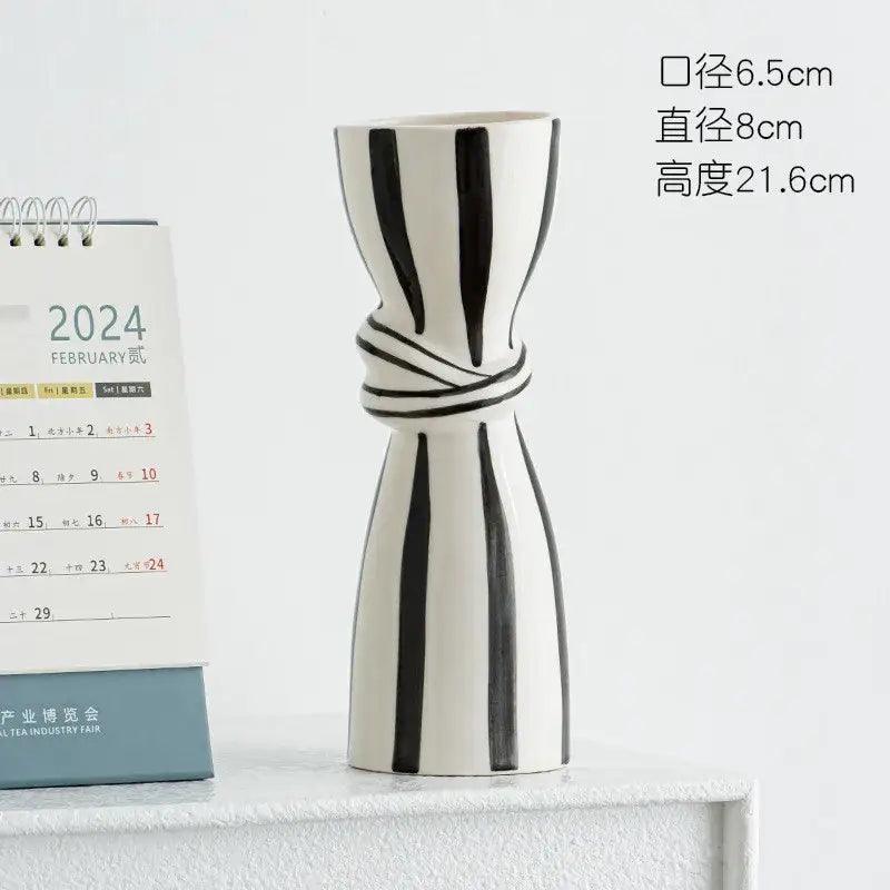 Striped Ceramic Hydroponic Vase
