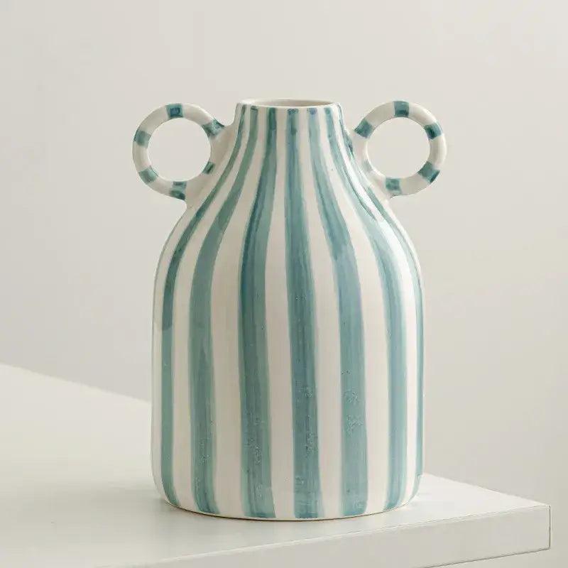 Striped Ceramic Hydroponic Vase