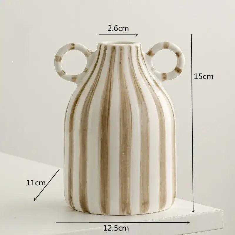 Striped Ceramic Hydroponic Vase