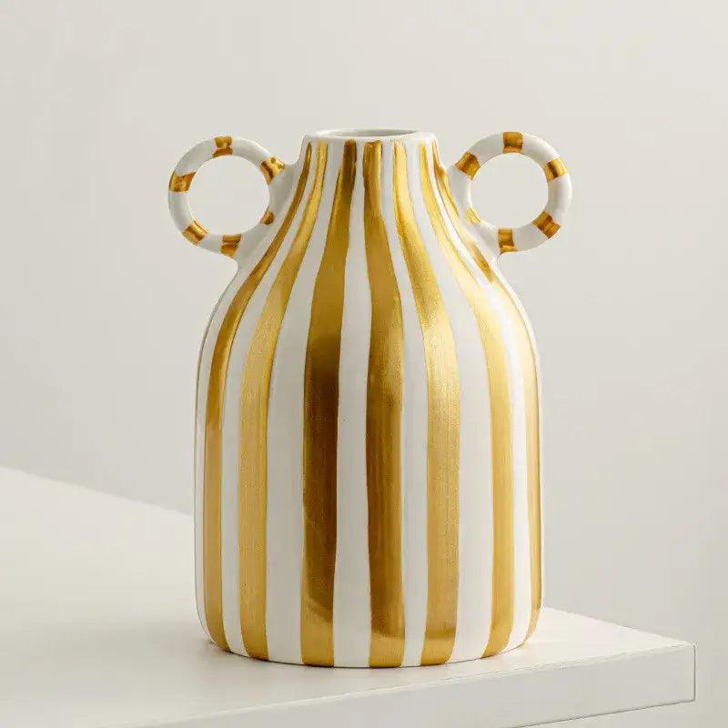 Striped Ceramic Hydroponic Vase