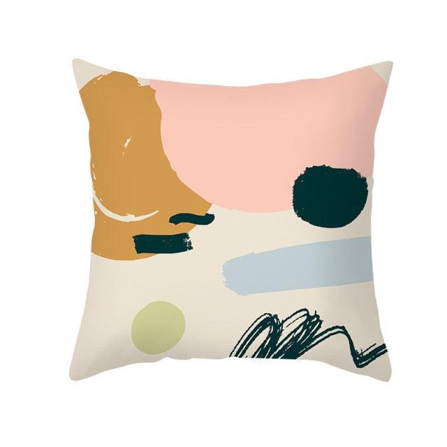 Abstract Line Drawing Cushion Case Modern Abstract Painting Pillow Case Beautiful Art Cushion Covers Art Sofa Pillows Case Livingroom Decorative Pillow 45x45CM