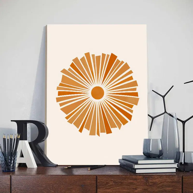 Orange Boho Leaf Posters