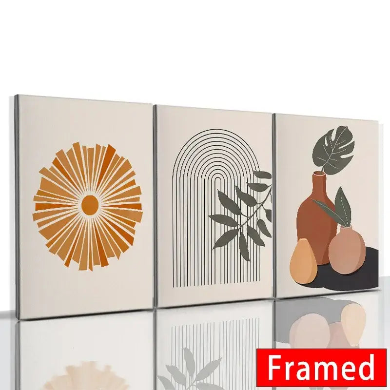 Orange Boho Leaf Posters