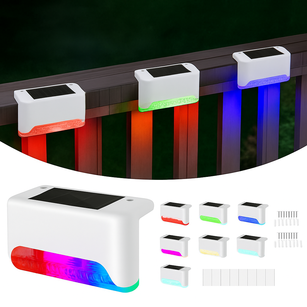 8-Pack Solar LED Deck & Step Lights