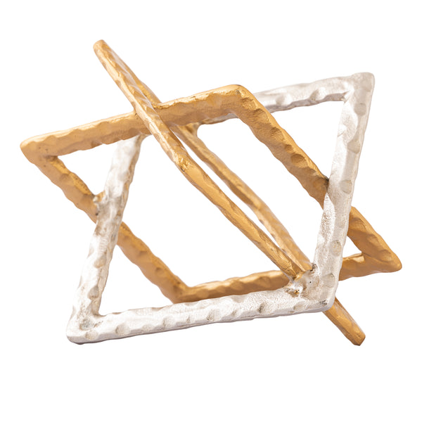 Abstract Interlocking Sculpture - Brass and Nickel