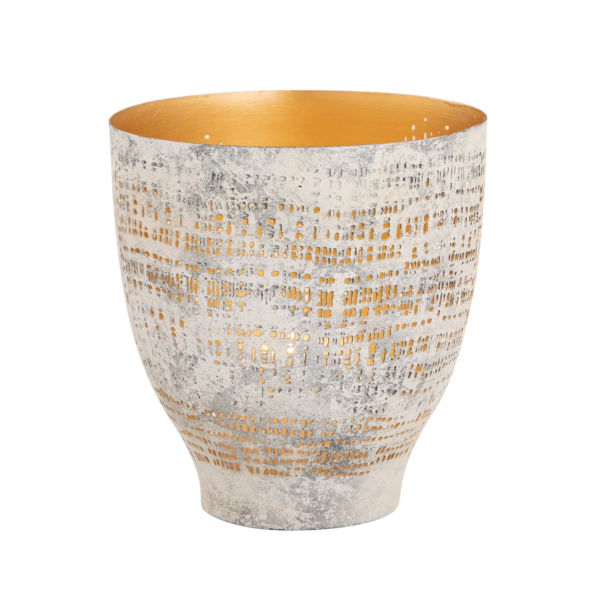 Delmont Candleholder - Large Whitewash