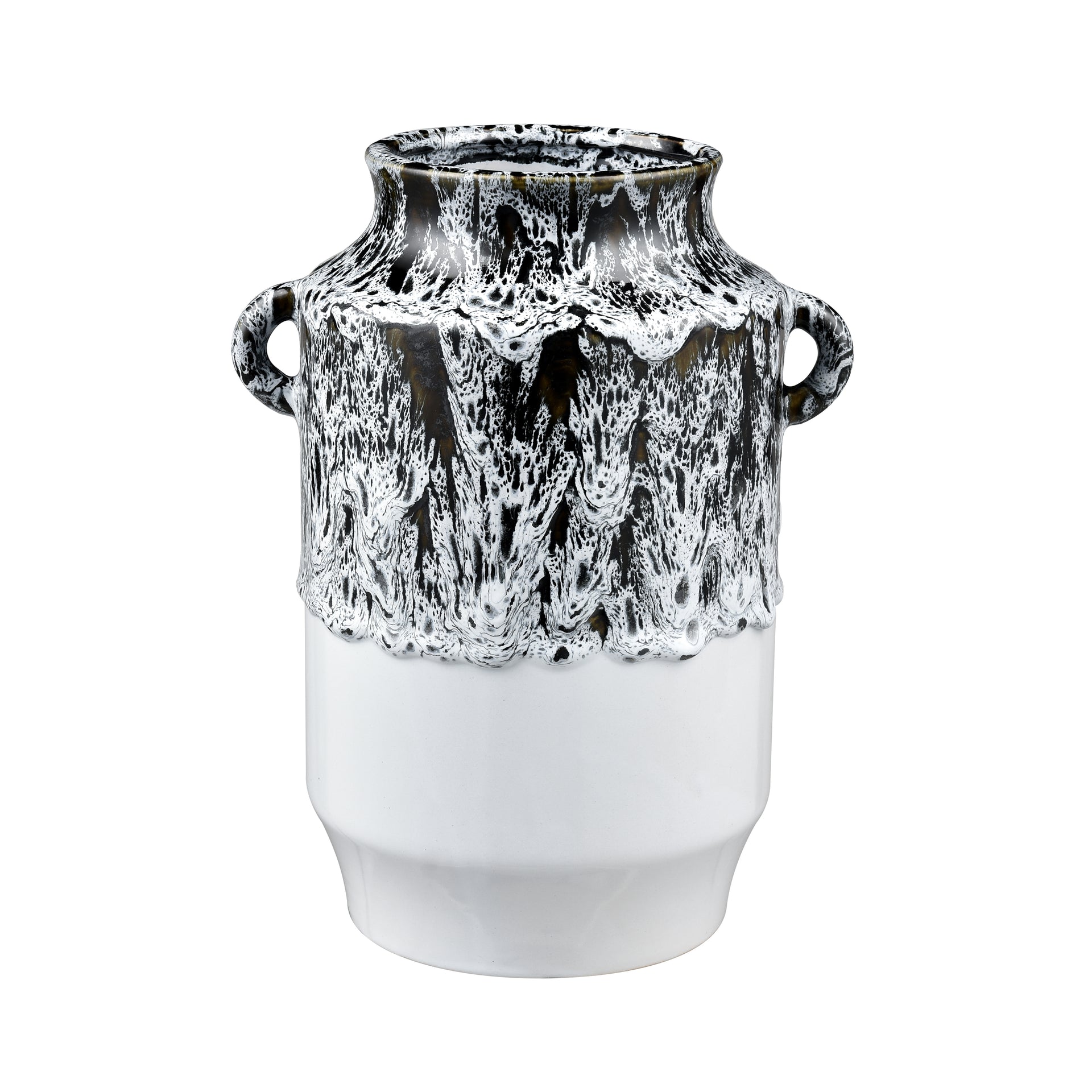 Gallemore Vase - Black and White Glazed