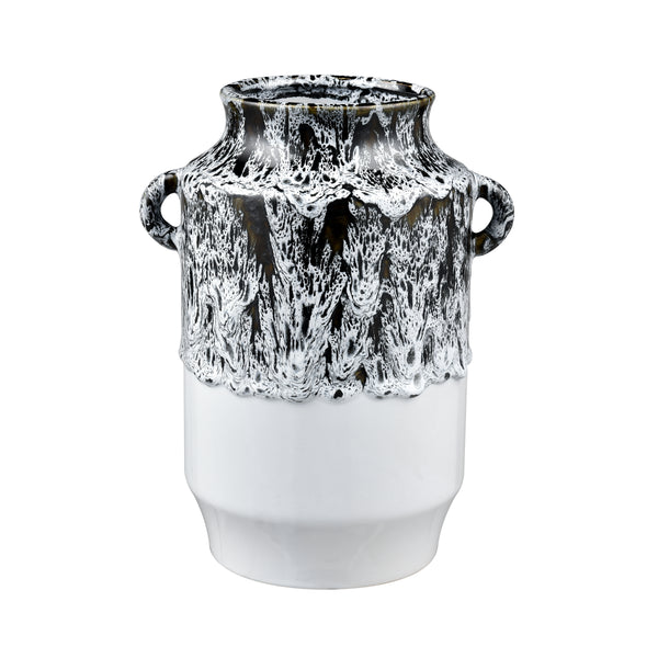 Gallemore Vase - Black and White Glazed