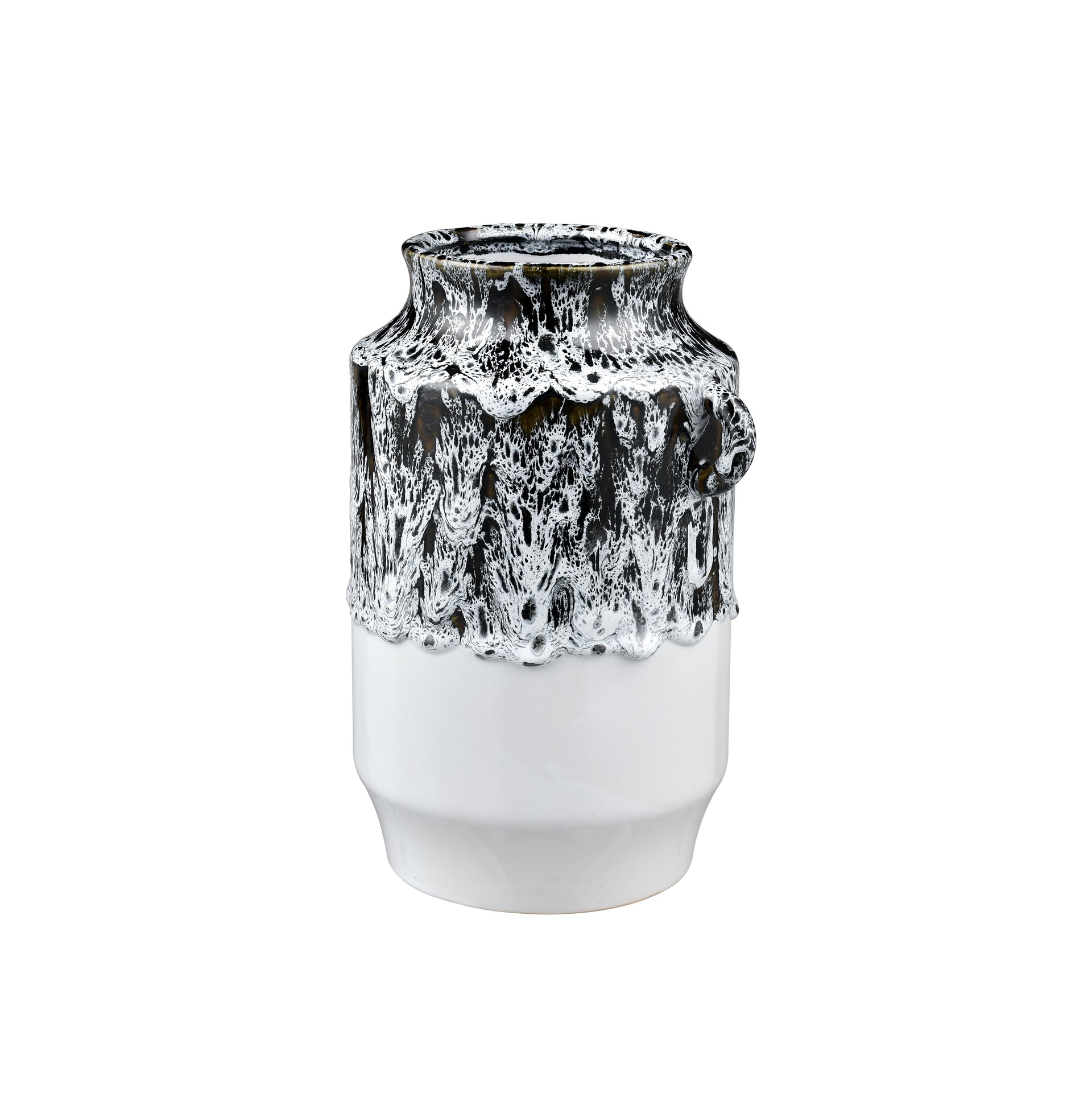Gallemore Vase - Black and White Glazed