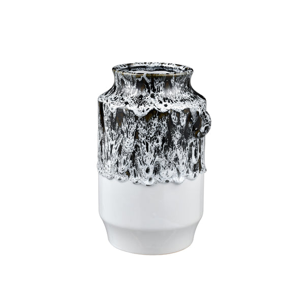 Gallemore Vase - Black and White Glazed
