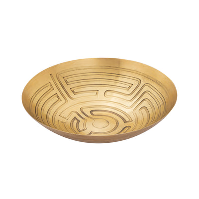 Maze Etched Bowl - Set of 3 Brass