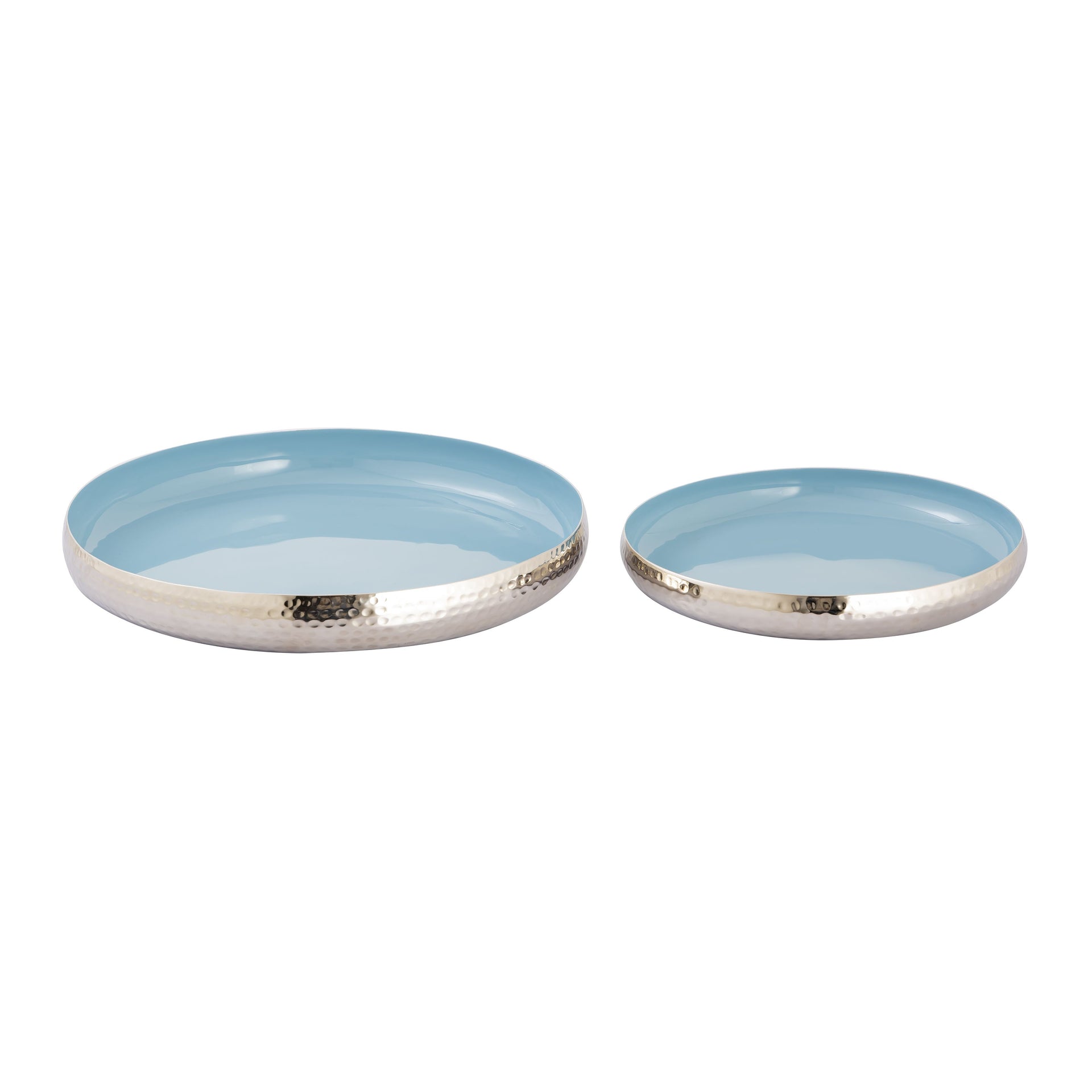 Nelson Tray - Set of 2 Light Blue Enamel