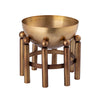 Piston Footed Planter - Large Aged Brass