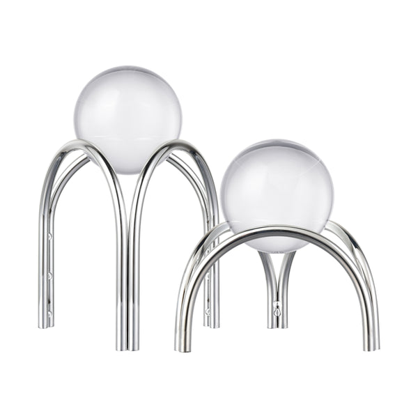 Sibyl Orb Stand - Set of 2 Silver