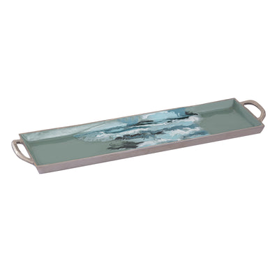 Spindrift Tray - Set of 2 Seafoam Green Enamel