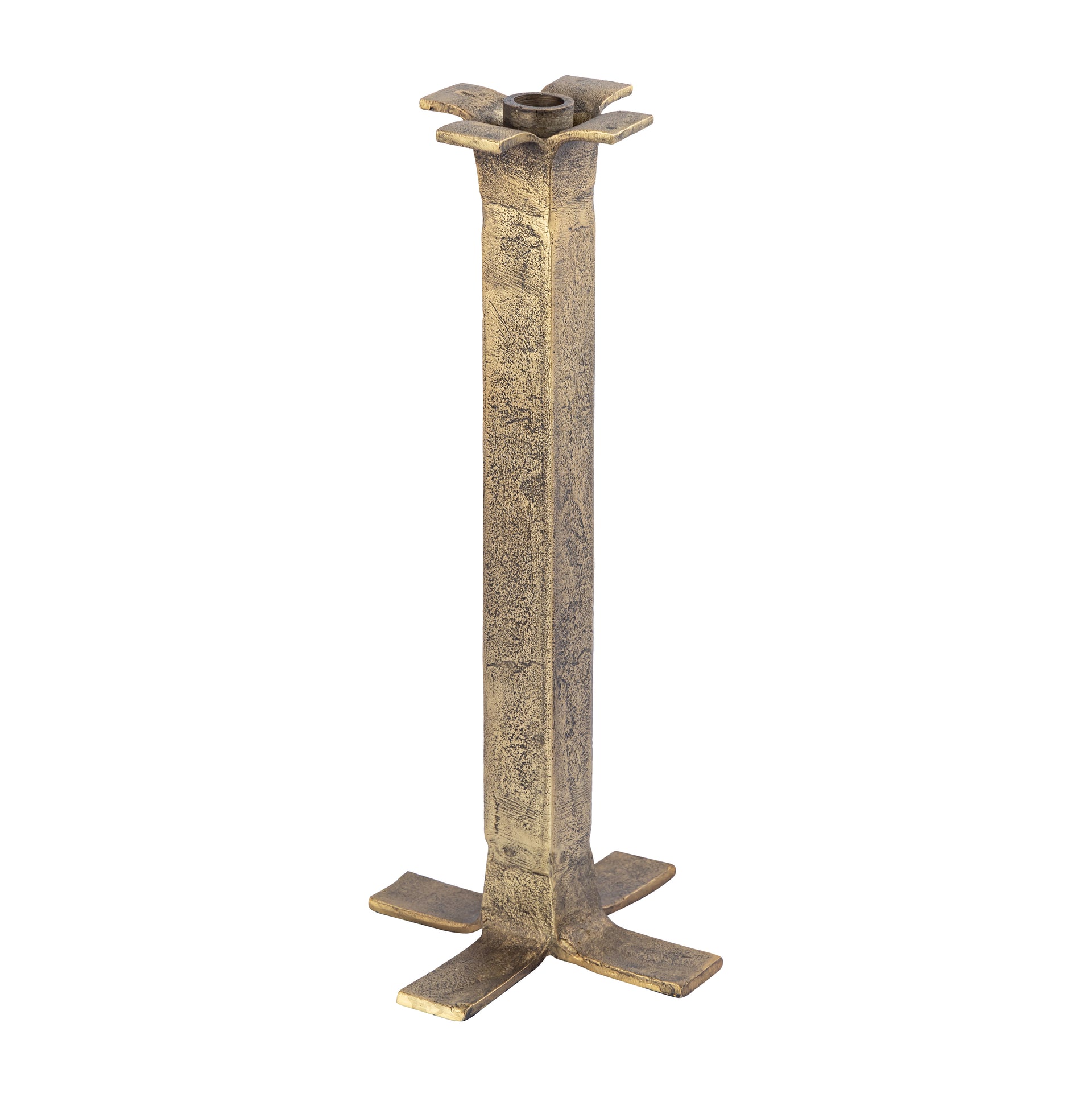 Splay Candleholder - Large Aged Brass