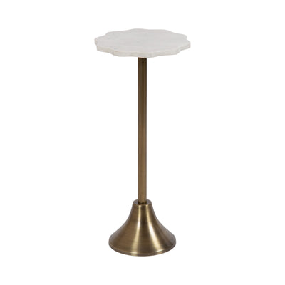 Sanzo Scalloped Marble and Metal Table