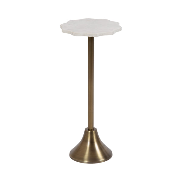 Sanzo Scalloped Marble and Metal Table