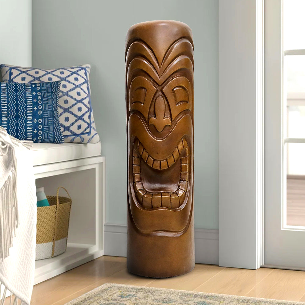 Concrete Tiki Statue Totem Column 35 Inch Tall
