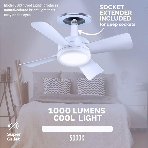 Bell+Howell Socket Breeze Modern Ceiling Fans with LED Lights, 10